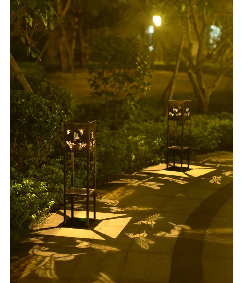 Newest Solar Garden Lights Metal Flower Pot Holder Led Solar Light with Solar Light