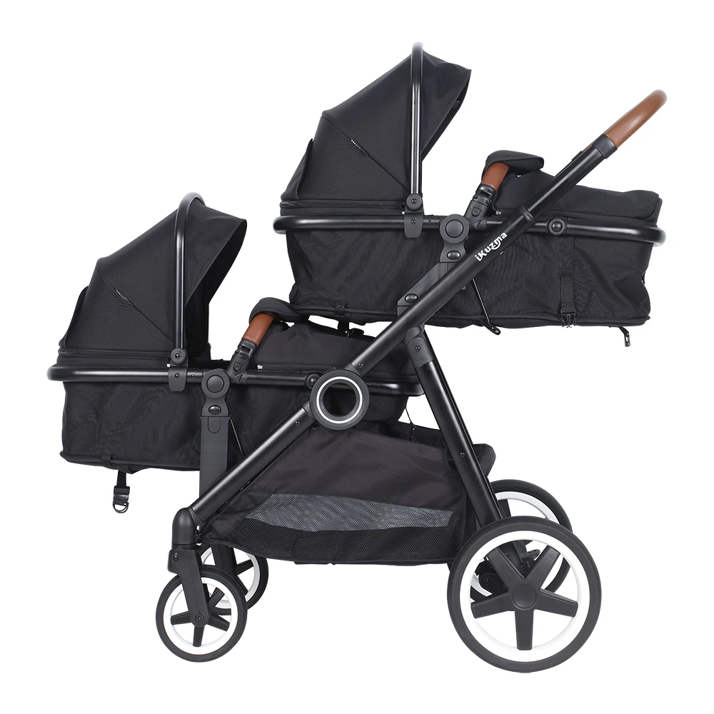 Ready To Ship Luxury All Wheel Suspension Newest Twin Stroller Double Seat Double Double Stroller For Kids And Babies And The Ea