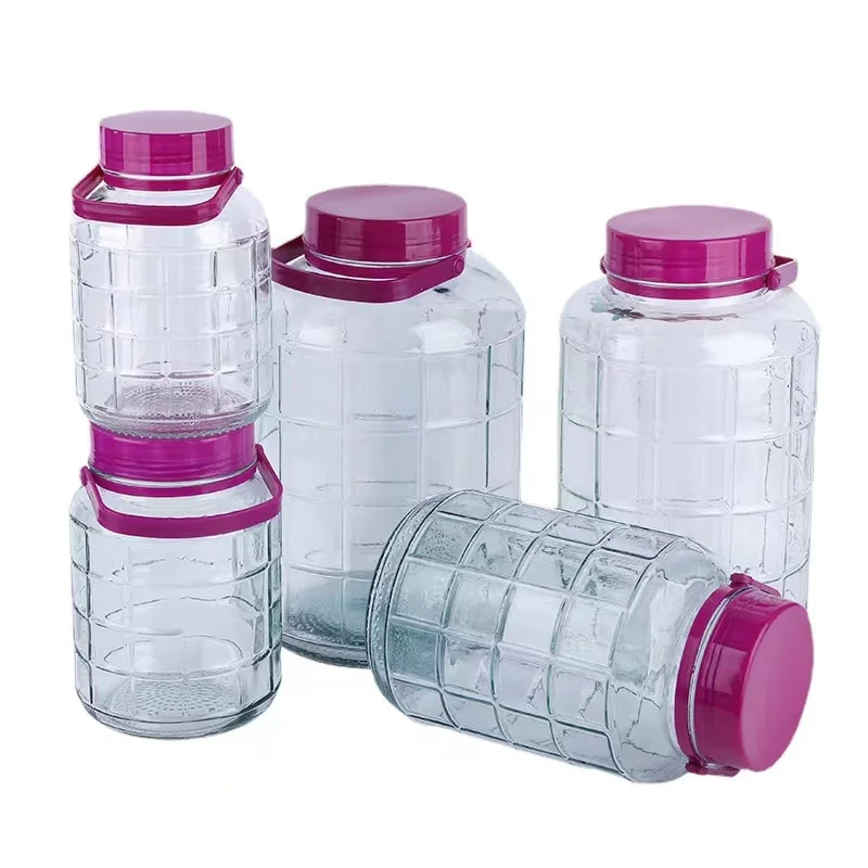1L 2L 3L 5L 10L 12L 16L 20L  Glass Large Fermenting  Pickles Jug With Handle And Lid Water Bottle  For Juice Milk W