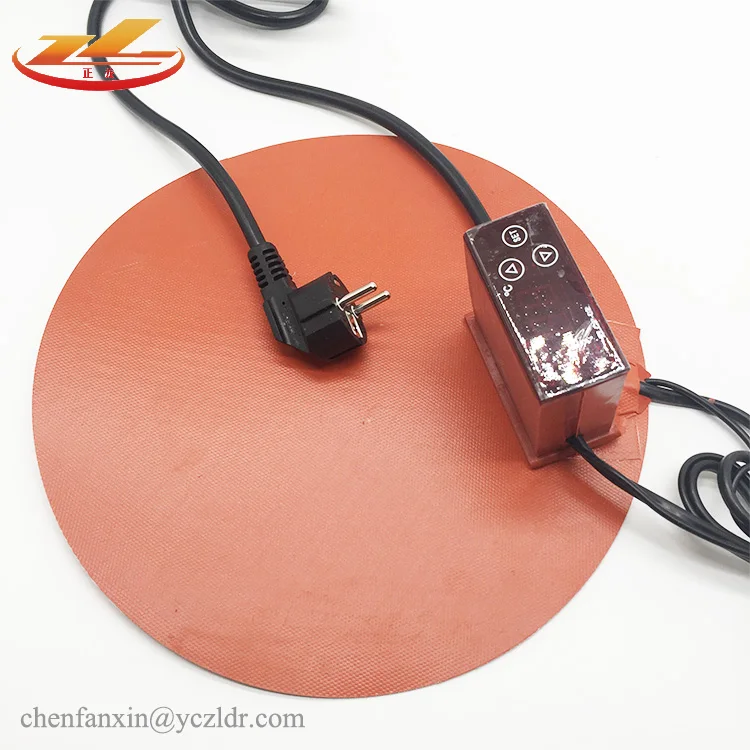 110V flexible round 400mm diameter silicone rubber heating pad heater 800w with 3M tape