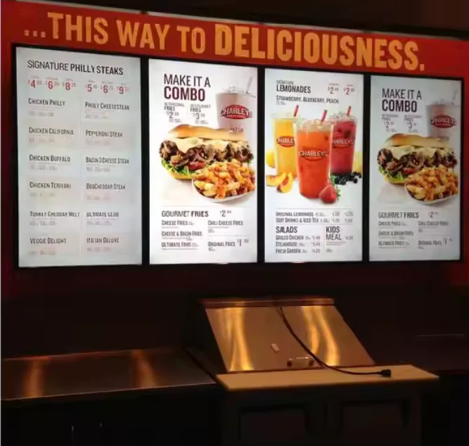 Remotely Cms Control Software Lcd Restaurant Digital Menu Board Display Screen Fast Food Advertising Menu