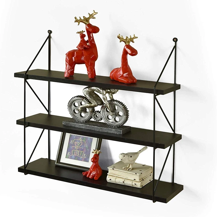 
Home Floating Shelves 3-Tier Wall Mounted wooden Wall Shelf for Bedroom, Bathroom, Living 