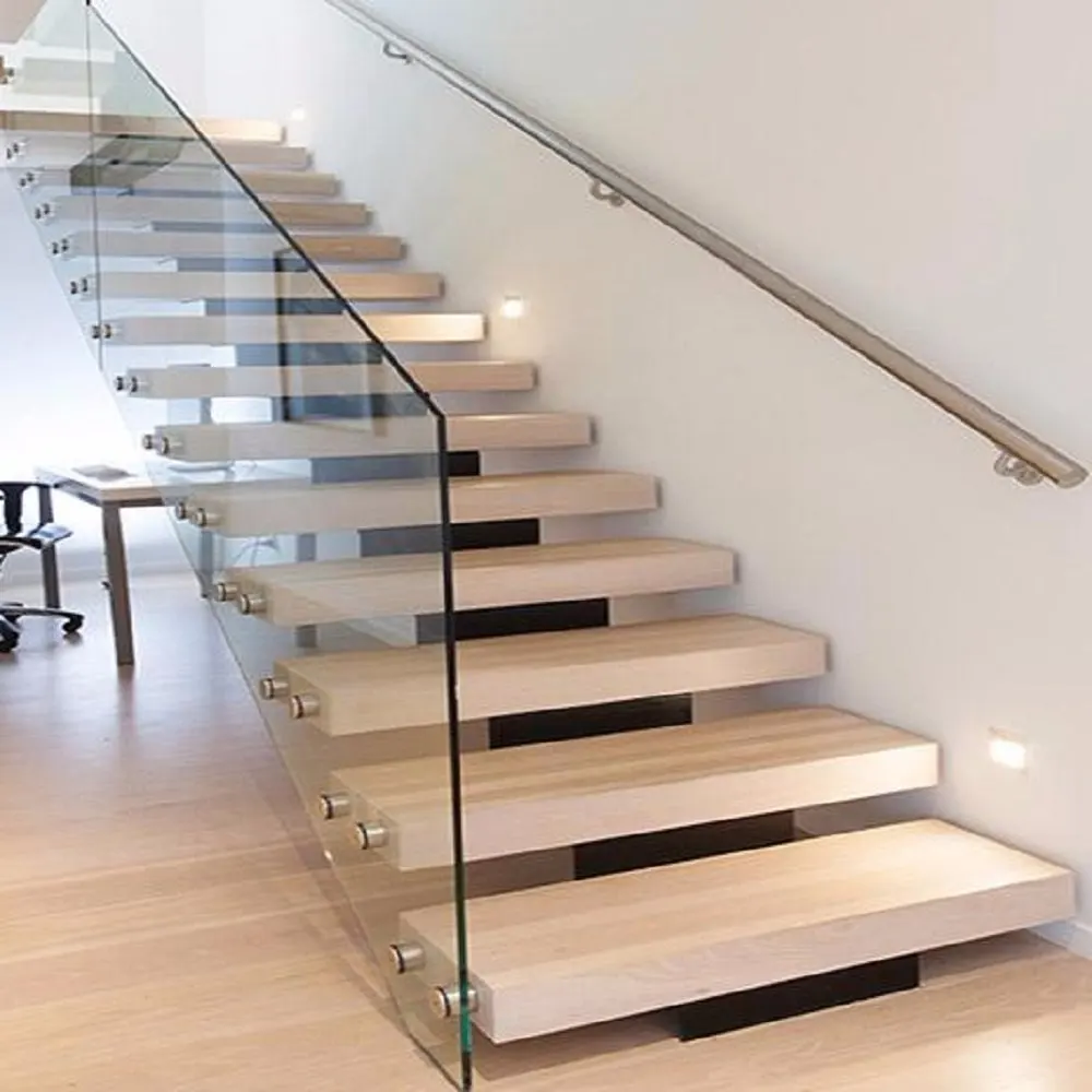 Custom Wood Glass Stair Railing with Prices