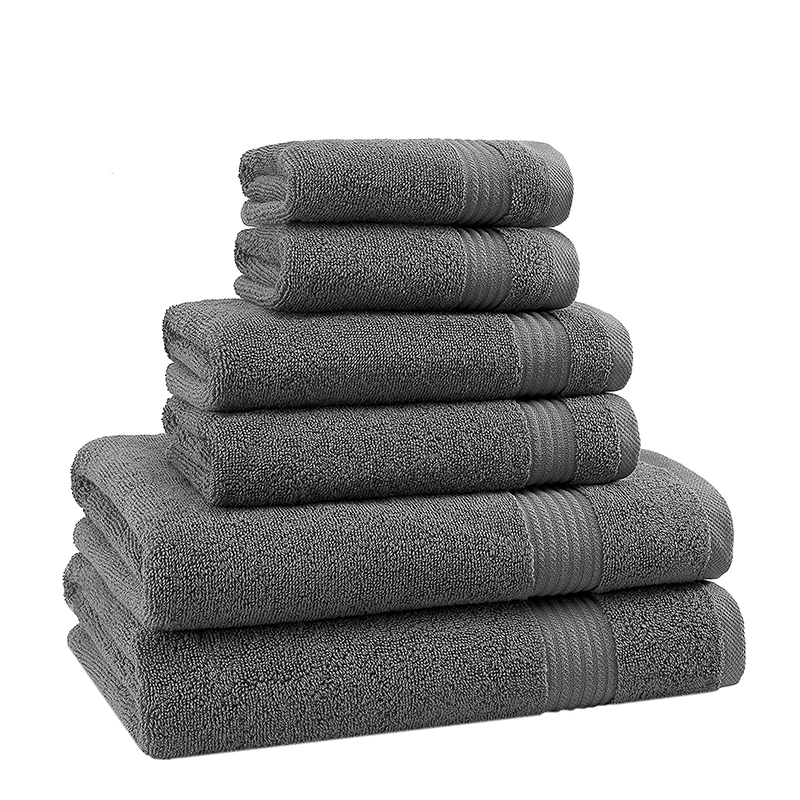 Manufacturer Directly Luxury Cotton Towel 6 Pieces Hand Face Bath Towel Set