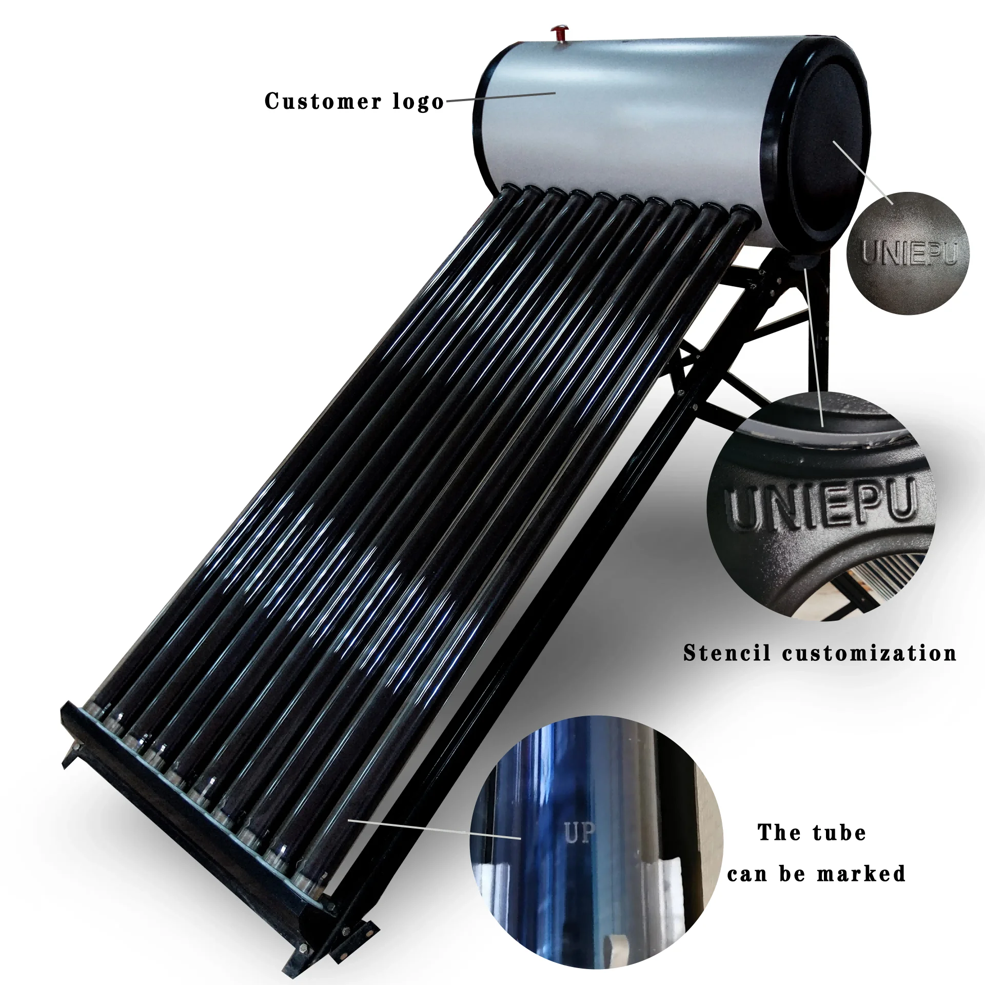 80/100 Litres Capacity Rooftop Solar Powered Hot Water Heater No Pressure Solar Water Heater