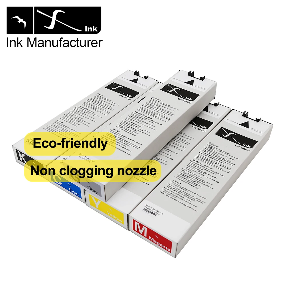 Non clogging inkjet head inkjet printer consumables GD7330 machine CMYK gray printer ink eco solvent ink manufacturers