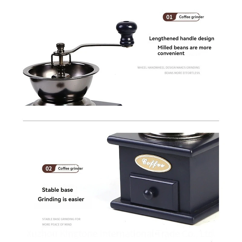 Innovative products 2024 Retro wooden coffee grinder hand-cranked coffee grinder pepper grinder manual coffee machine portable