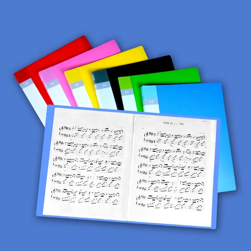 Plastic Clear Pockets Display Presentation Book A4 Data File with 10/30/40/60/80/100 Pockets Document File Folder