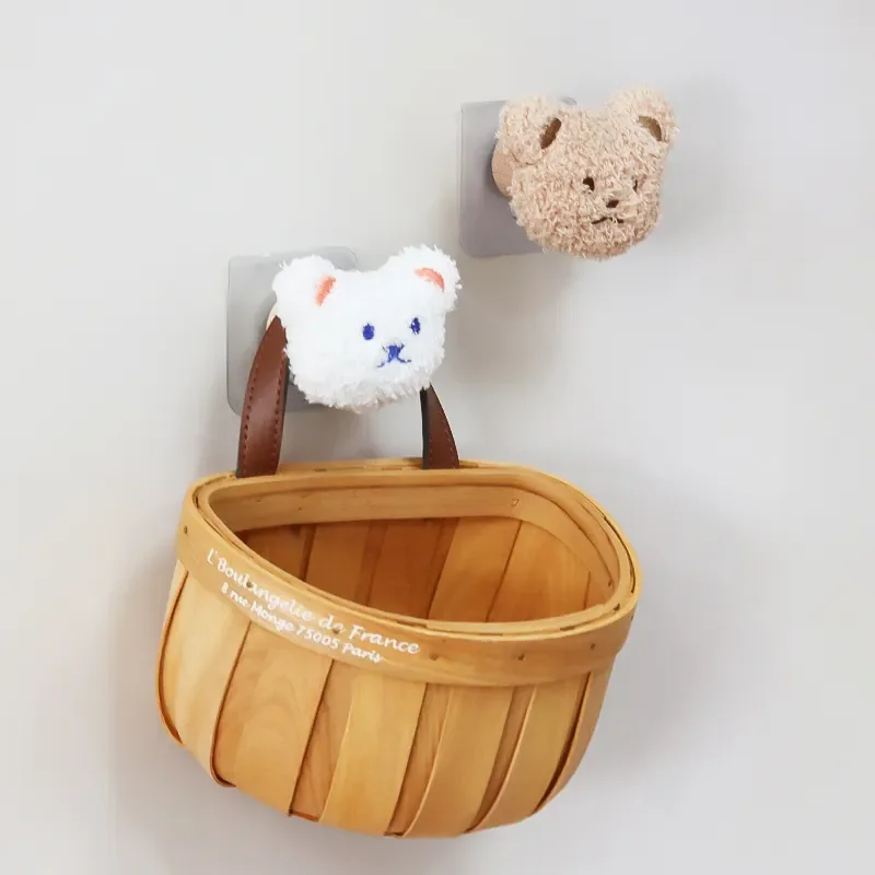 PUSELIFE Worth Buying Adhesive Decorative Cute Animalwall Mount Coat Hook Wood Dot Hook Hanger Wooden Wall Hooks