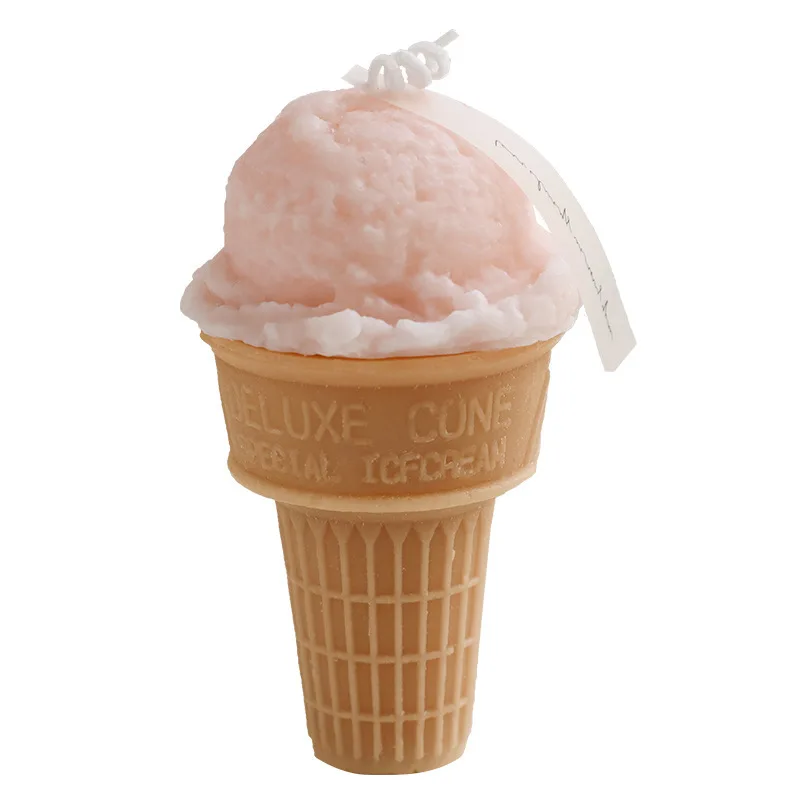 AHMH Ins Style Novelty Gifts Party Novelties Soy Wax Candles Ice Cream Cone Aromatherapy Decoration Handmade Gift Scented Candle