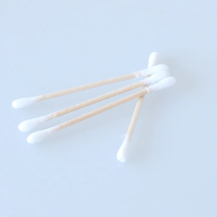 
JS006 LOW MOQ Promotional 4pcs Travel package Cosmetic organic cotton tips tipped 100% pure cotton 
