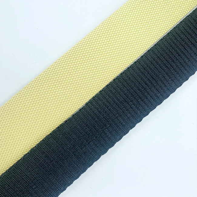 kev webbing straps 25mm 38mm   yellow color para aramid webbing for flame-resistant equipment
