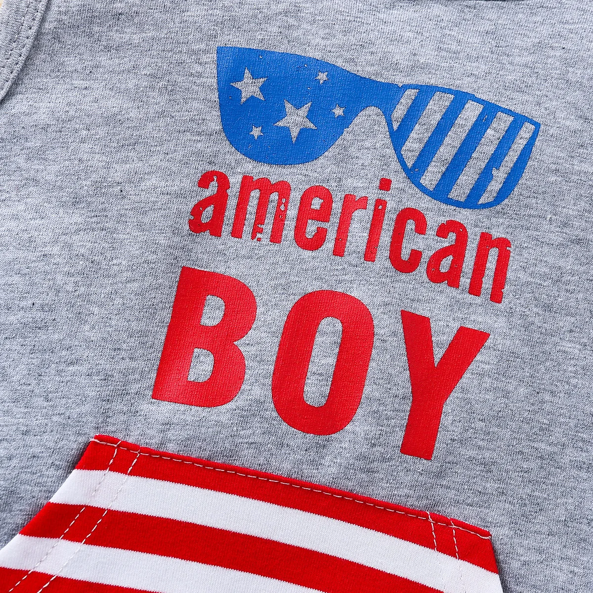 Baby Clothes Summer American Toddler Boys Stripe Star Hooded T-shirt Shorts 2 Pcs Outfits Independence Day Boys Clothing Sets