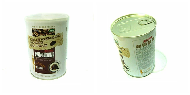 Custom coffee easy open aluminum container round tin can with lid