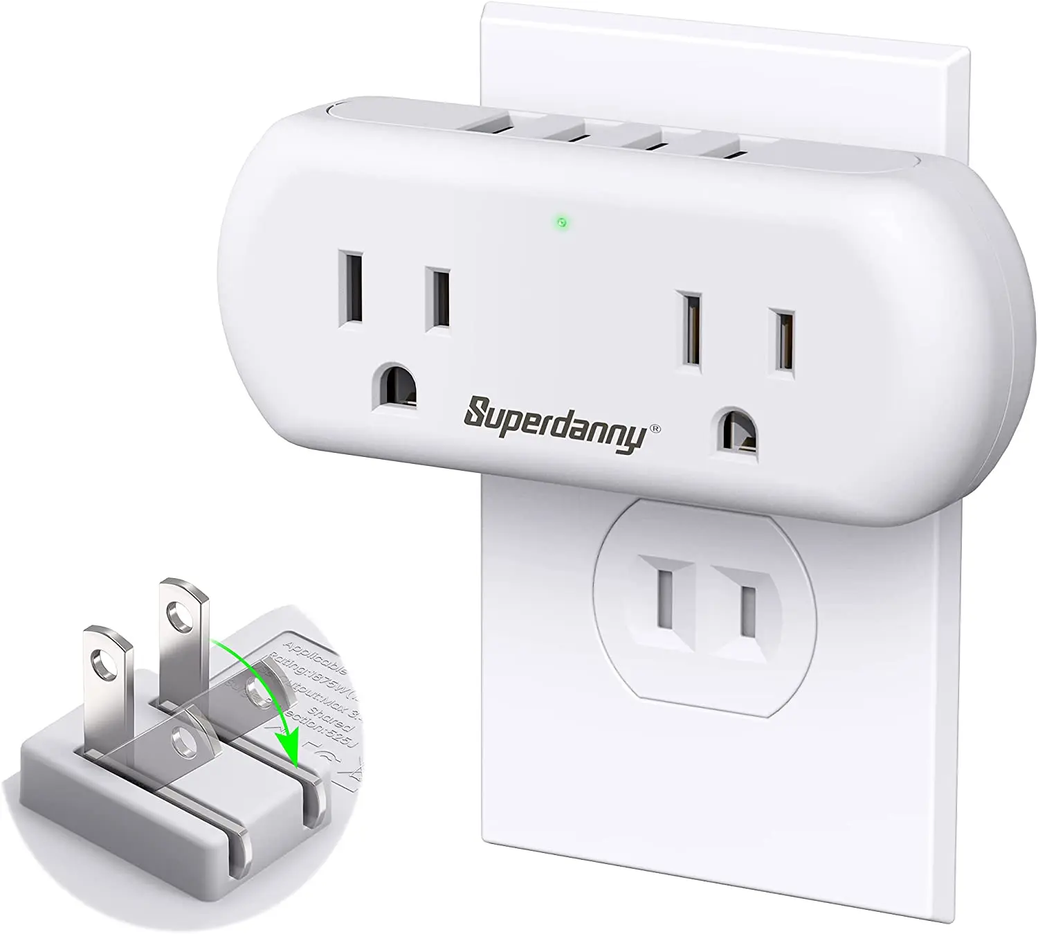 Superdanny hot sale multi plug outlet extender 2 and 4 usb,universal plug travel power adapter,mini usb power strip for home
