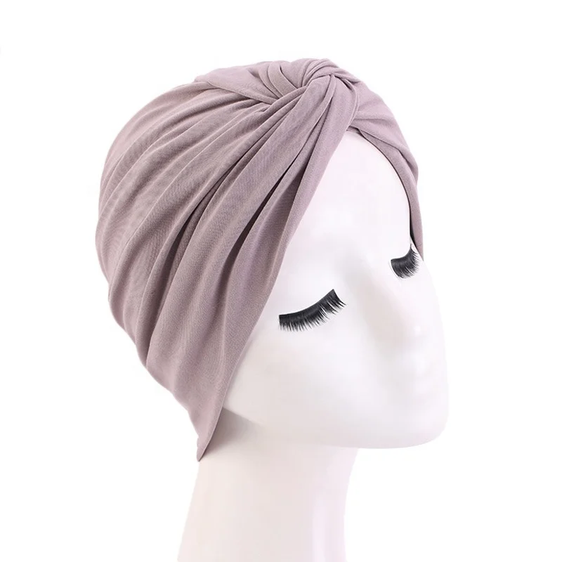 Wholesale classic soft stretchy cotton turban twist head wrap women cotton bandeau turban head scarf