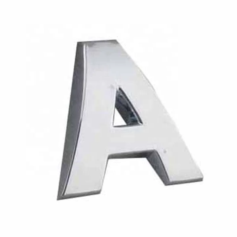 Matte Black Alphabets Chrome Letters For Decorate DIY Number Cars