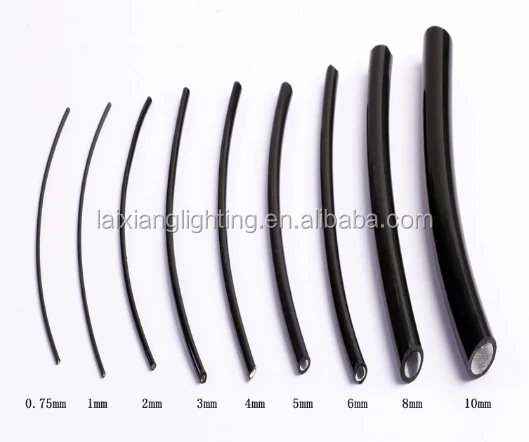 0.75mm -3mm  pmma with black sleeve optical fiber cables