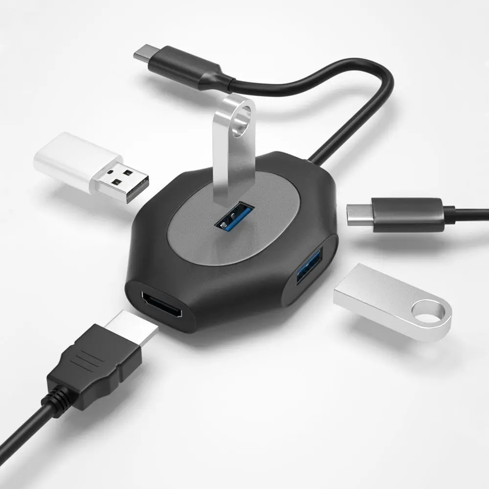 Koogold 4 в 1 Мини USB концентраторы USB3.0 с * 3 + 4K HDMI Type C концентратор для Macbook Pro/Air/Phone