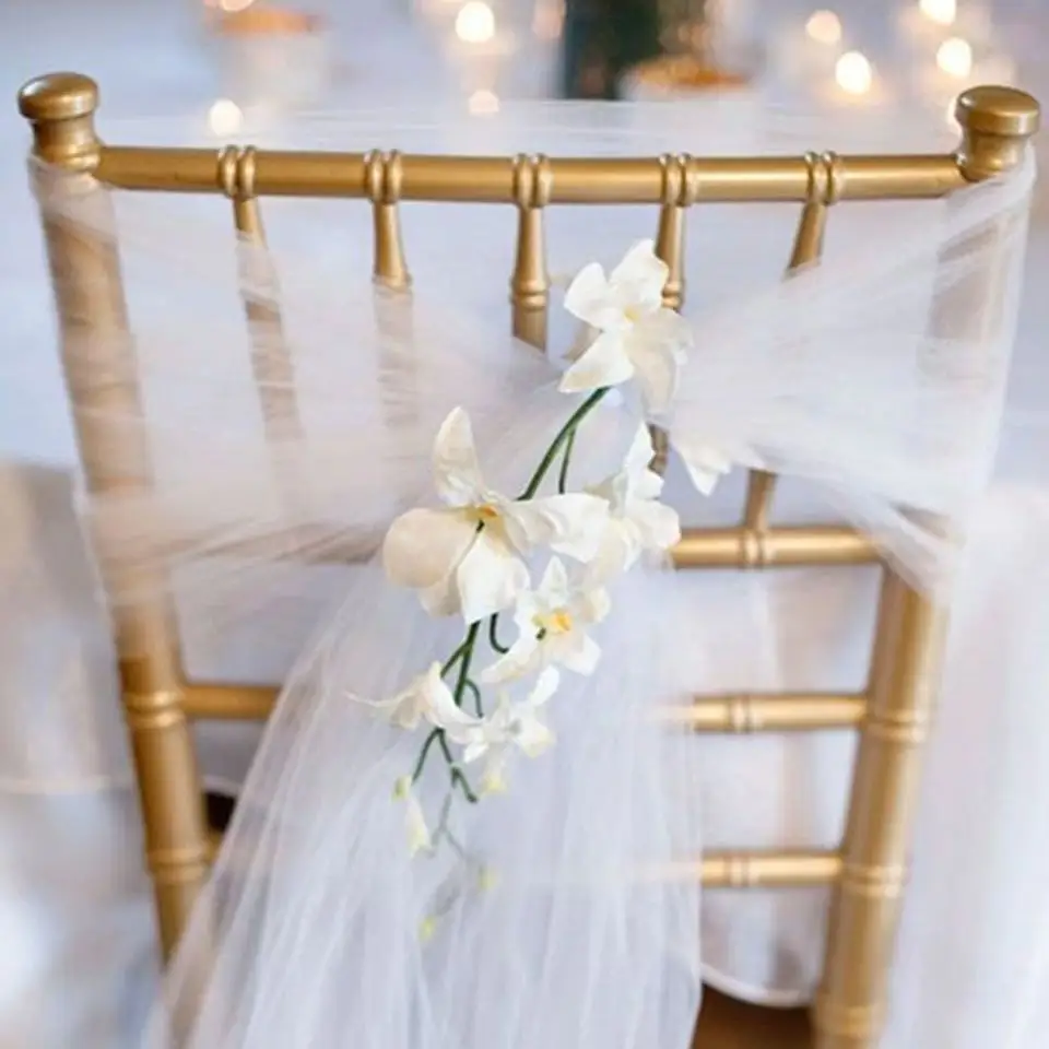 Organza Chair Wedding Sashes for Decoration Banquet Party Event Supplies