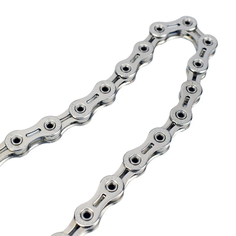 
VG Sports Ultralight 9 Speed Bicycle Chain Bike Chain Full Hollow 116L Silver MTB Mountain Road Bike Chains 