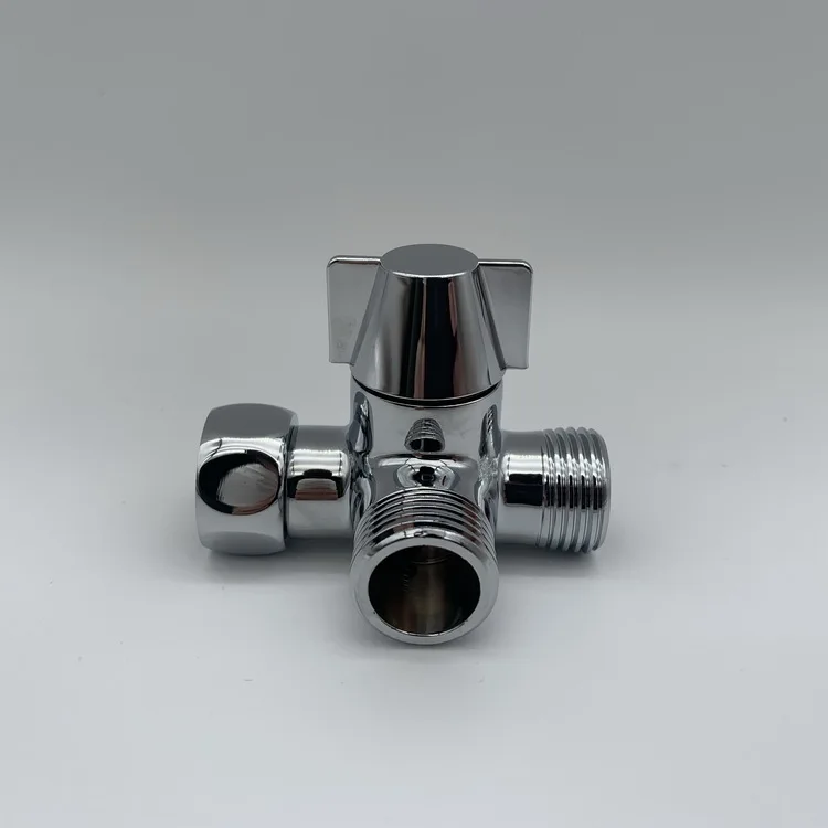 Brass Three 3 Way T Shower Arm Adapter Diverter Connector