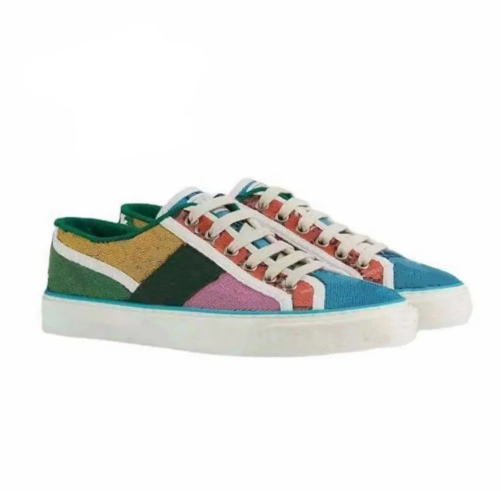 Luxury Designer Triple White Black canvas Casual women Sneakers Printed Platform Flat