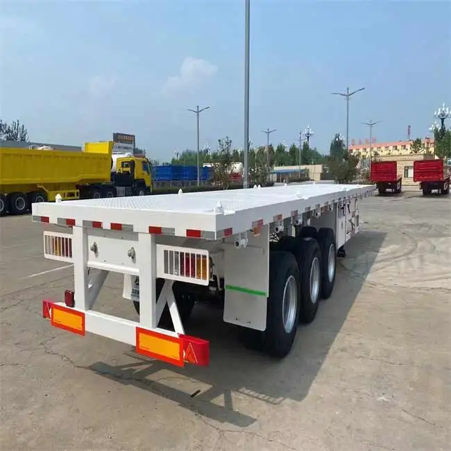 Chinese Semi Trailers 40ft Flat Bed Chassis Semi Container Trailer Flat Bed Trailer