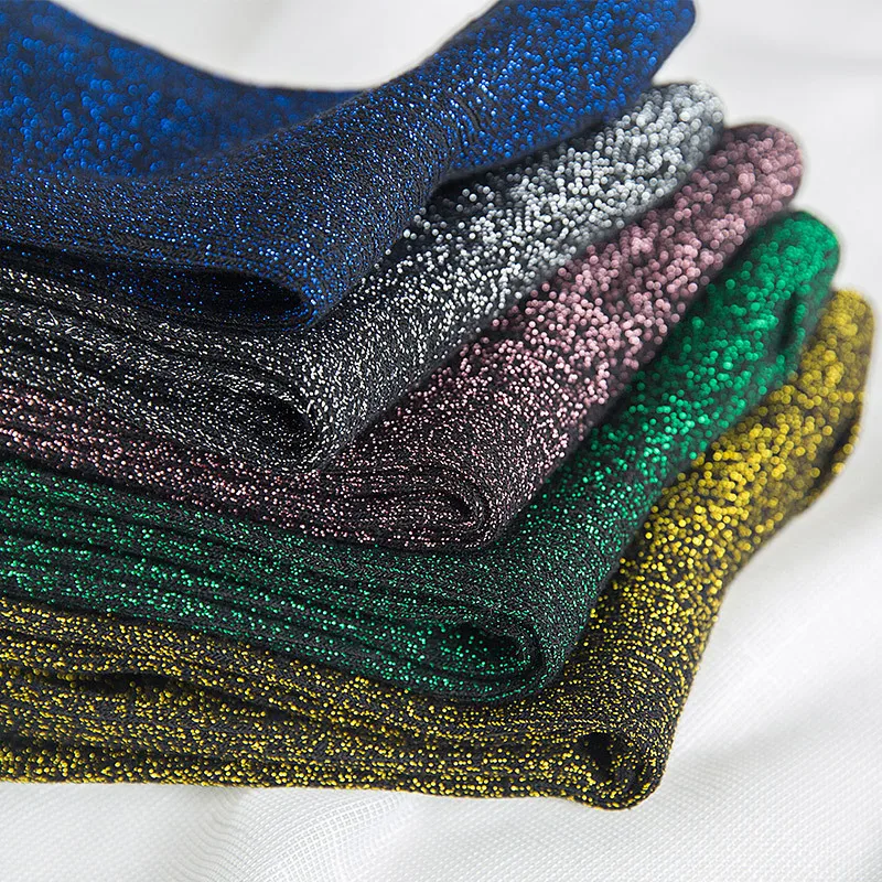 Popular Spring Autumn Ladies Socks Chic Fashion Women Metallic Socks Shimmer Glitter Shiny Yarn Woven Women Gold Silver Socks