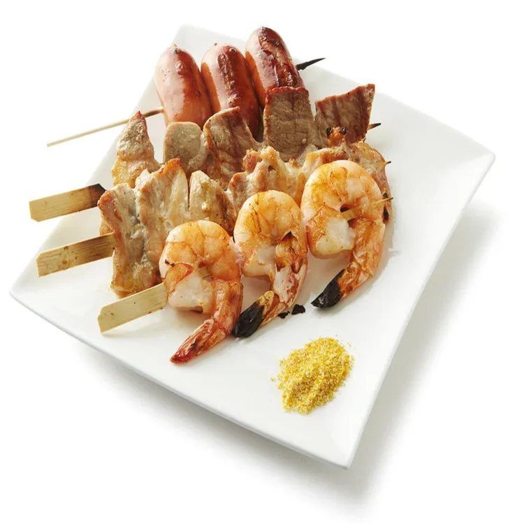 Outdoor Grill Tool Wholesale Price Natural Mao Bamboo Barbecue Skewers with handle logo