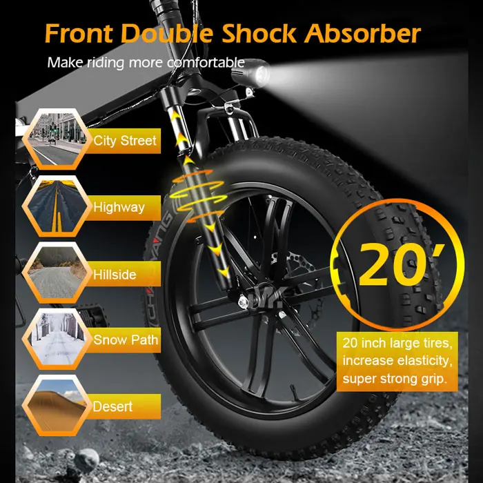 MK011 36V 500W 50KM 20Inch Online Shopping Brand New Fat Tire Electric City Bicycle Folding Electric Bike Adult