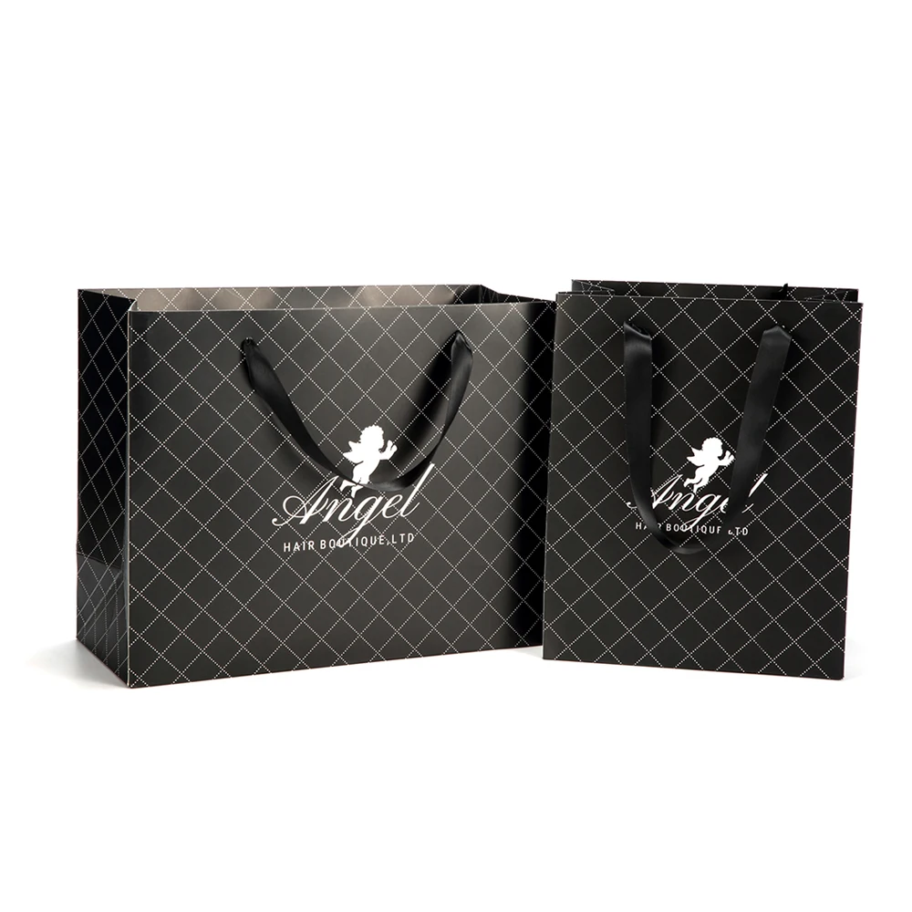 Hot Selling Custom Logo Printing Recycle Gift Printed Pink Shopping Paper Bag with Ribbon Handle Packaging Paper Bags