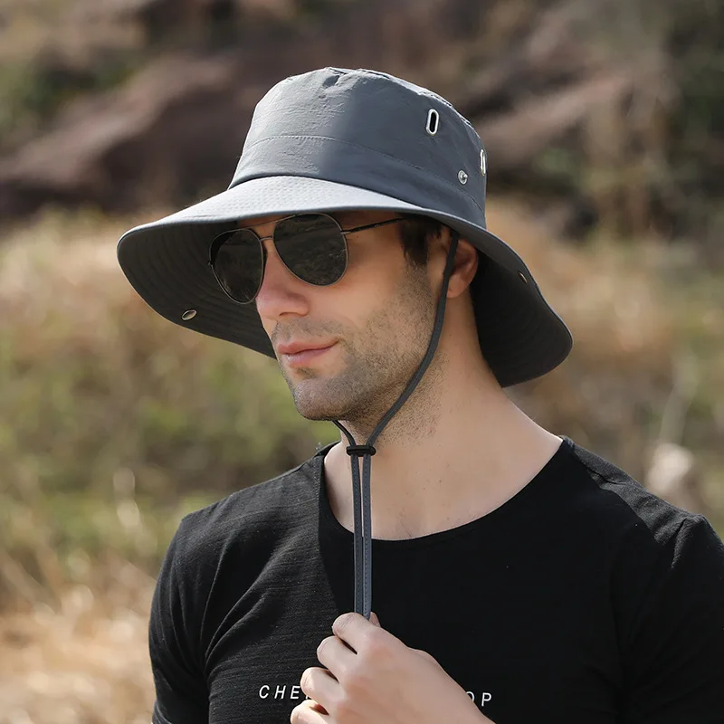 New arrival Outdoor UV Protection Sun Hats Couples Light String Bucket Fishing Bucket Hat