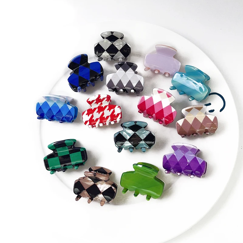 Korean Mini Ganchos Para El Cabello Волосы Когти 3 5 см мини однотонные зажимы для волос модные ацетатные квадратные