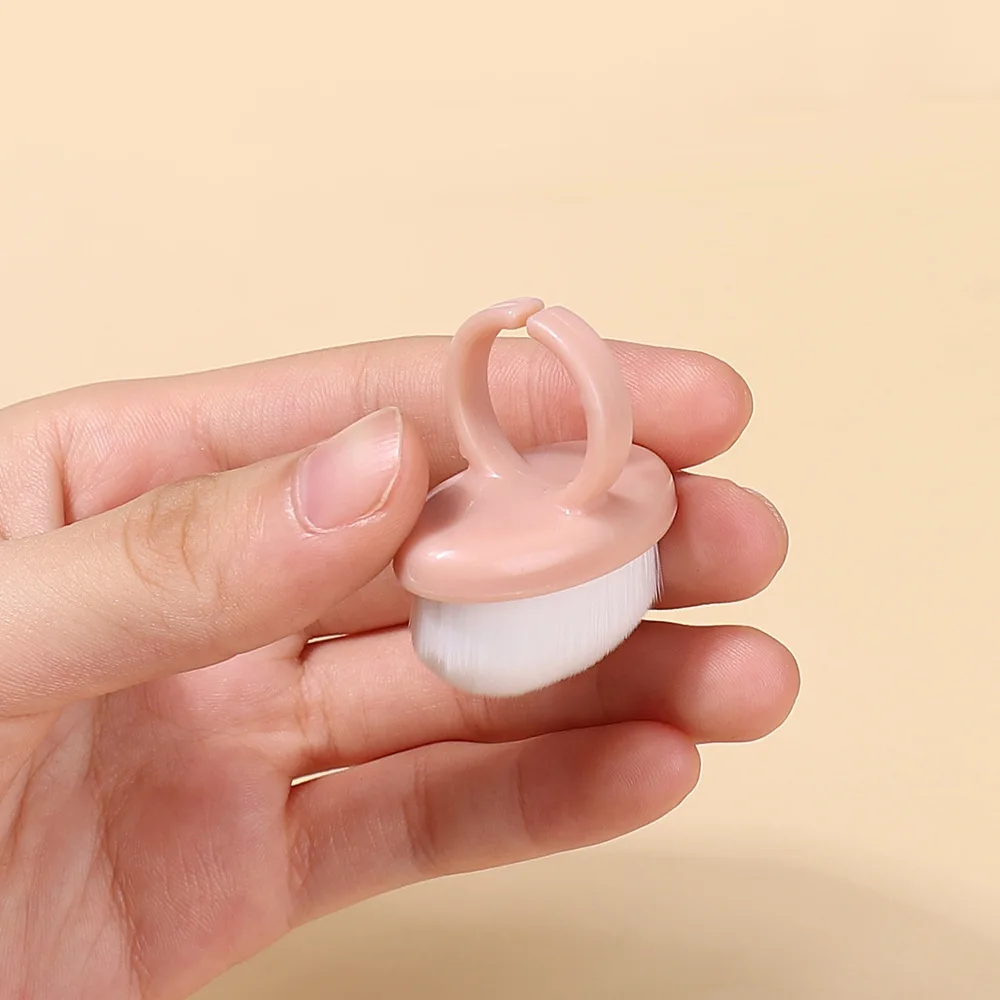 Ring-style nail art front treatment rear edge dust brush finger clip type fine soft bristle brush nail sweep dust