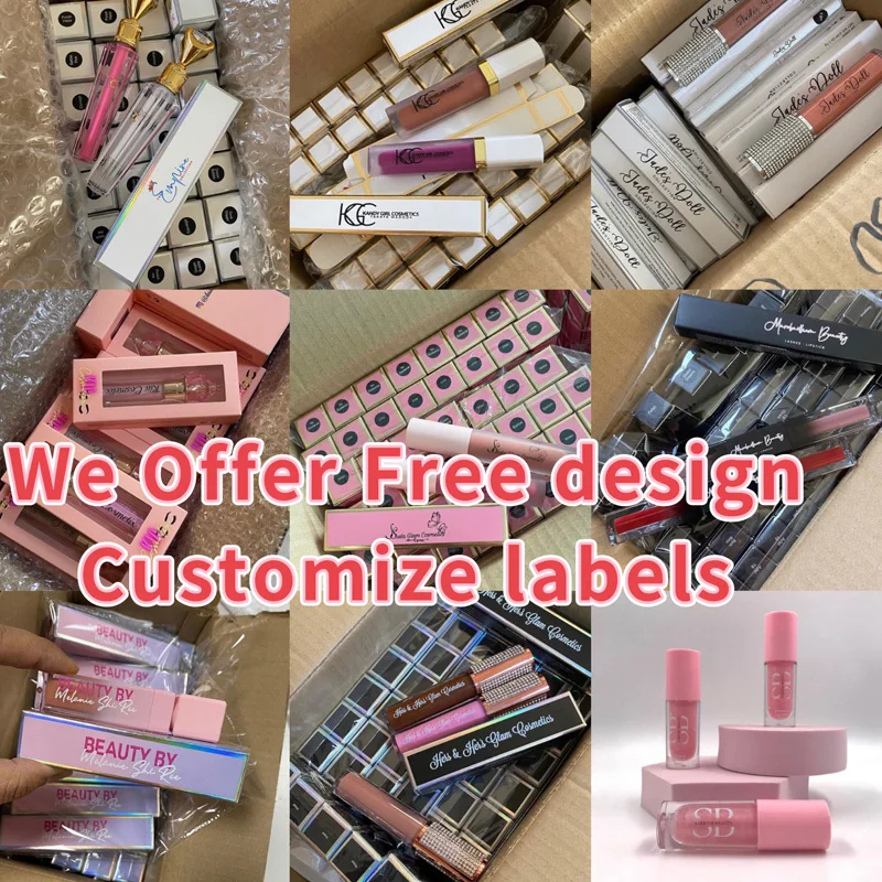 Wholesale  Cosmetic Custom Logo Lipgloss Vendors Matte Lip Gloss Nude Clear Shinny Shimmer Lip Gloss Private Label
