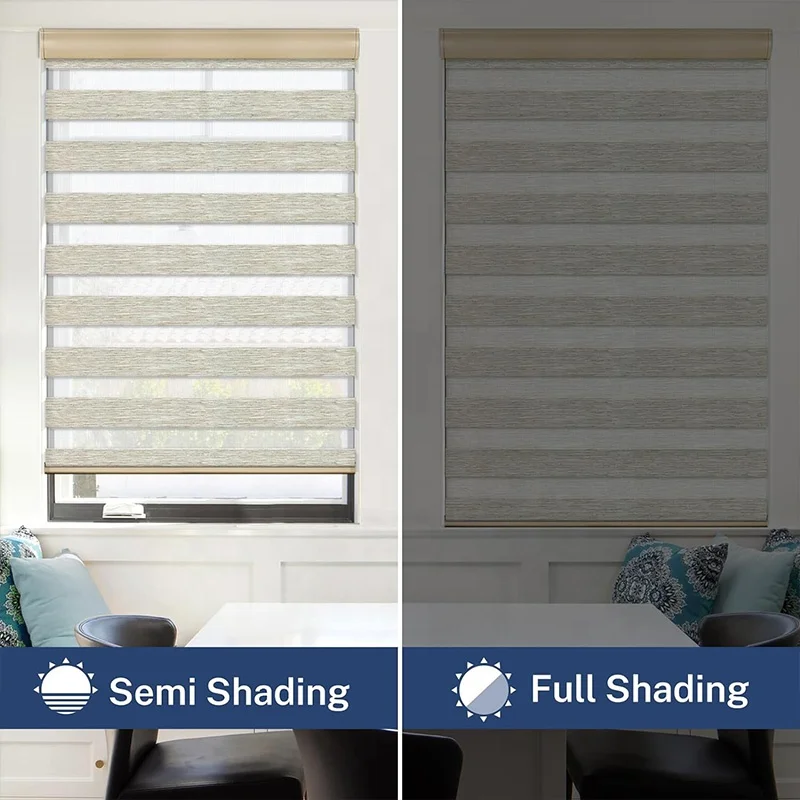 Blackout zebra shade curtain smart automatic motorized electric fabric roller screen window zebra blinds for living room window