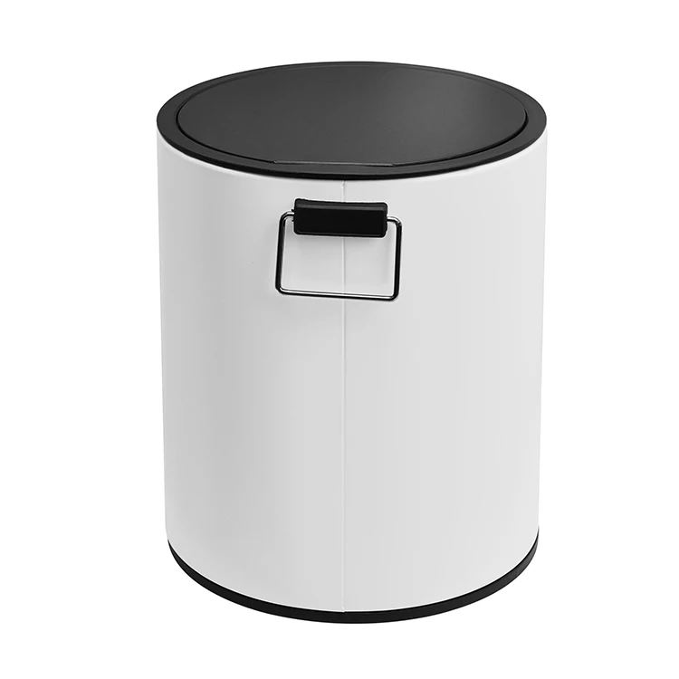 3l Food Trash White Powder Coating Stainless Steel Pedal Waste Bin Dust Bins For Indoor Trash Can