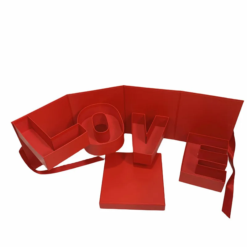 Revolving Gift Box LOVE monogram  Flower Box with Hand gift box