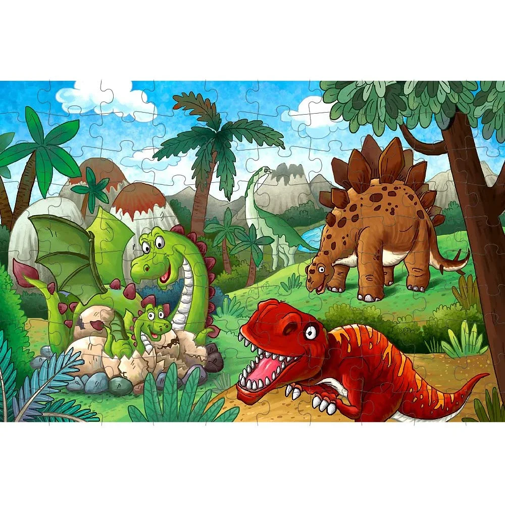 Puzzles for Kids Ages 4-8 The Age of Dinosaur,100 Piece Jigsaw Puzzles for Toddler Children Learning Educational Puzzles Toys