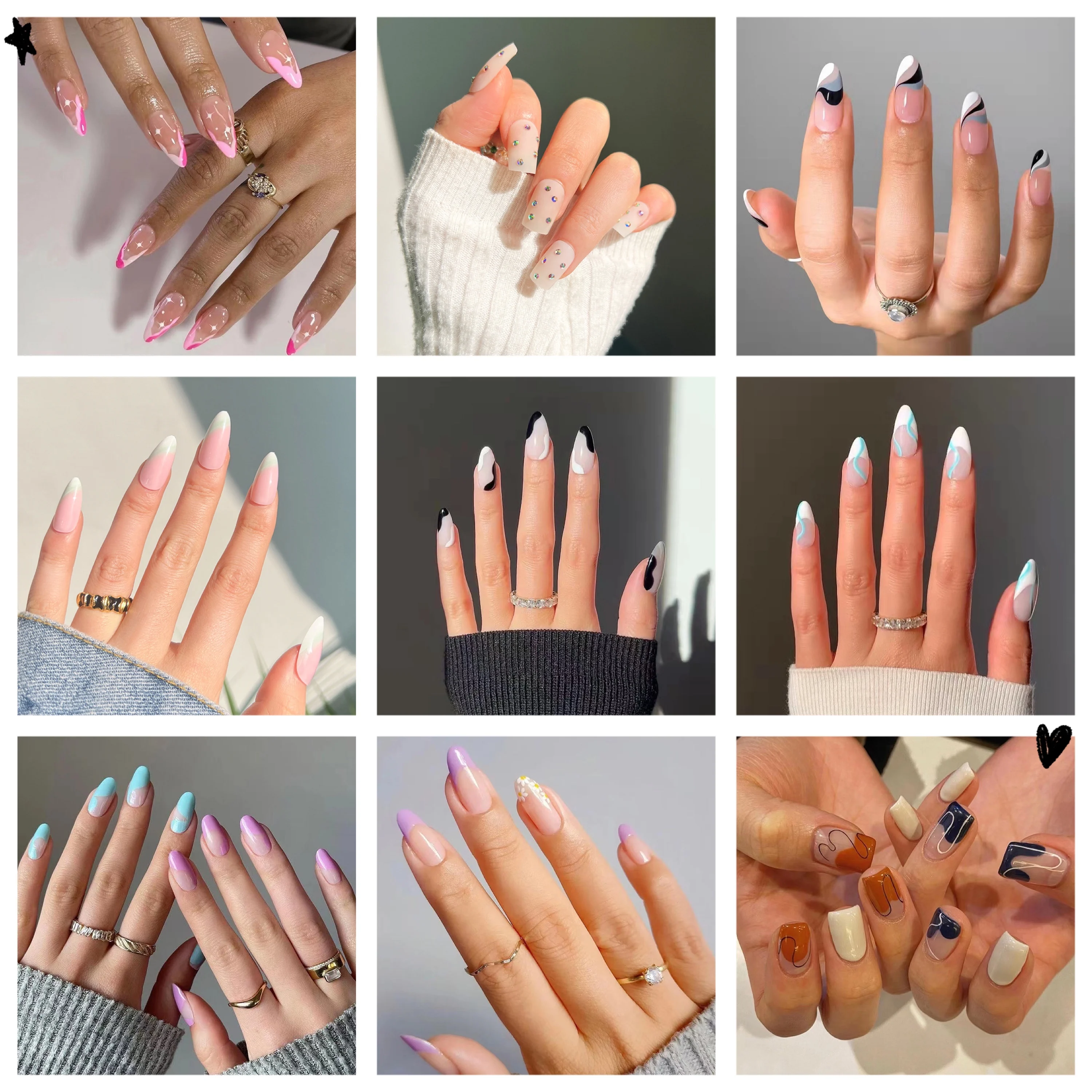 Press on nails with rhinestones Wholesale vendor Private Label press on nails packaging box