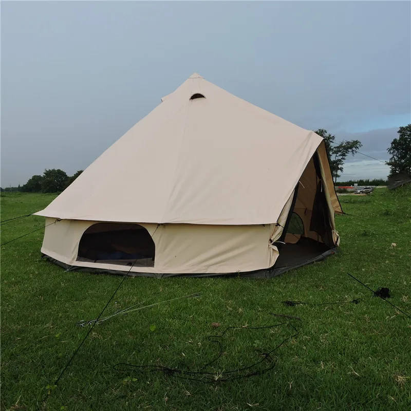 Outdoor camping cotton tent bell-shaped large space  canvas tent mongolian yurt