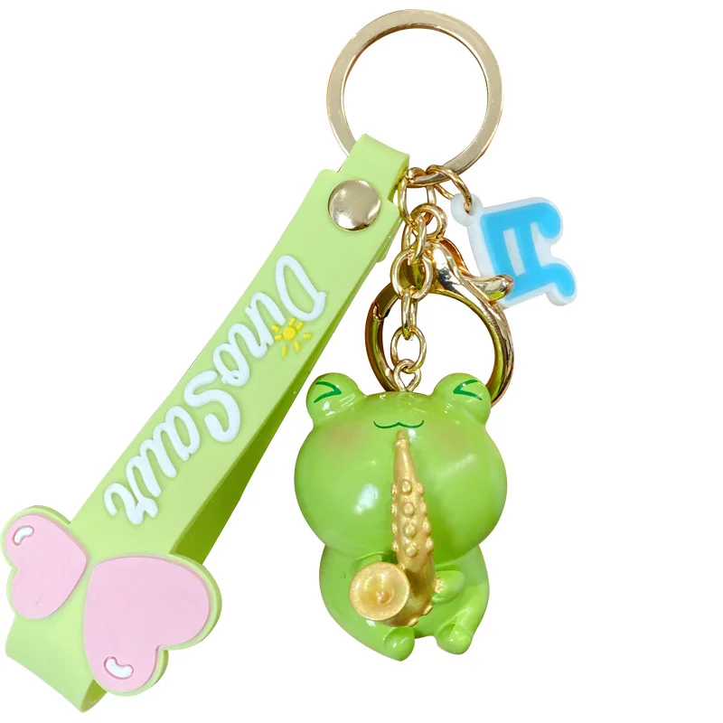 BaiMao original design happy frog pendant key chain bag purse pendant decor cute cartoon car keychain