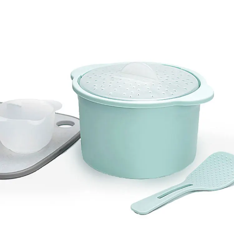 New Multifunctional Plastic Microwave Rice Cooker and Bento Lunch Box Insulated Food Steamer Pot