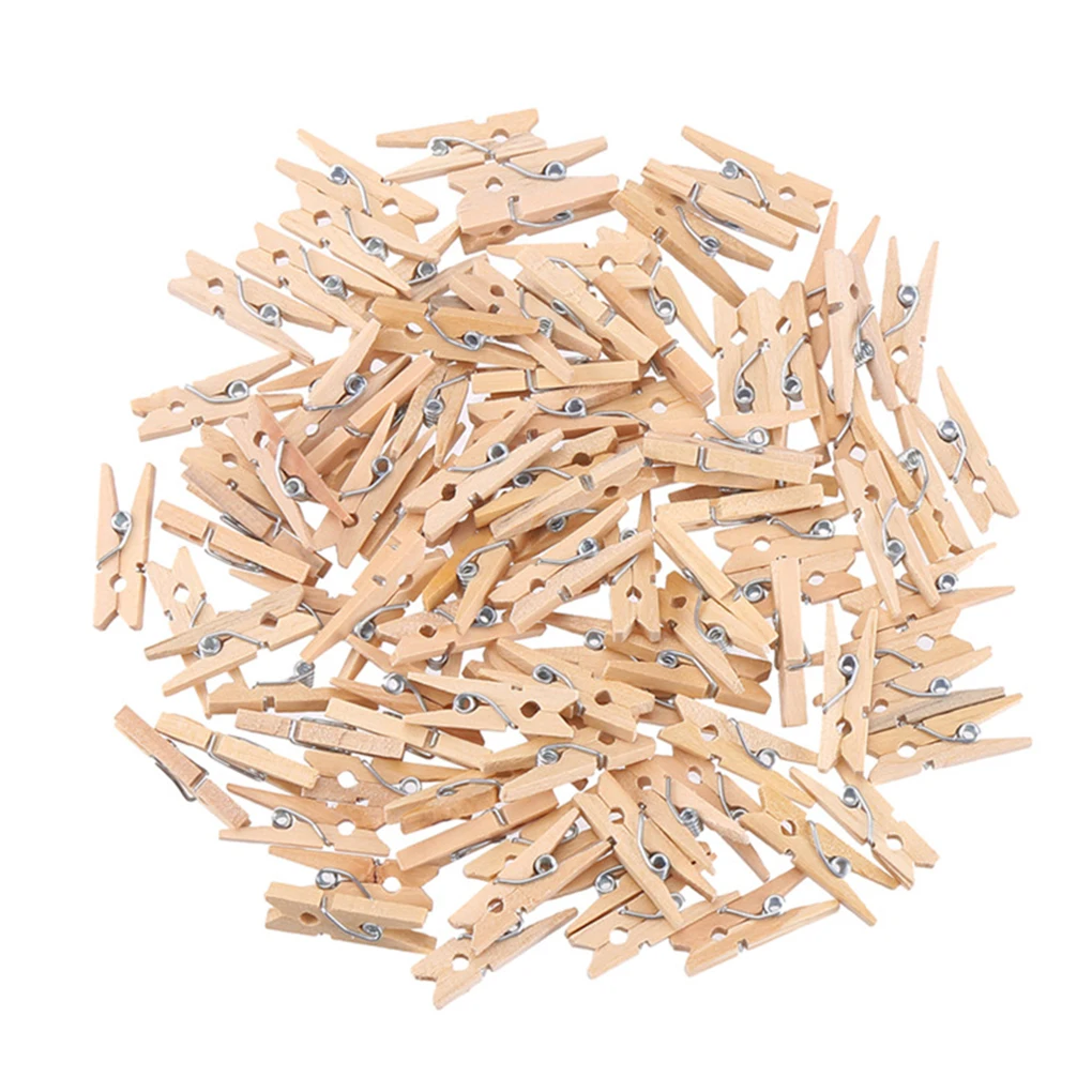 50/100 pcs Mini  Natural Wooden Clips Photo Clips Clothespin DIY Wedding Party Wooden  Pegs Dropshipping