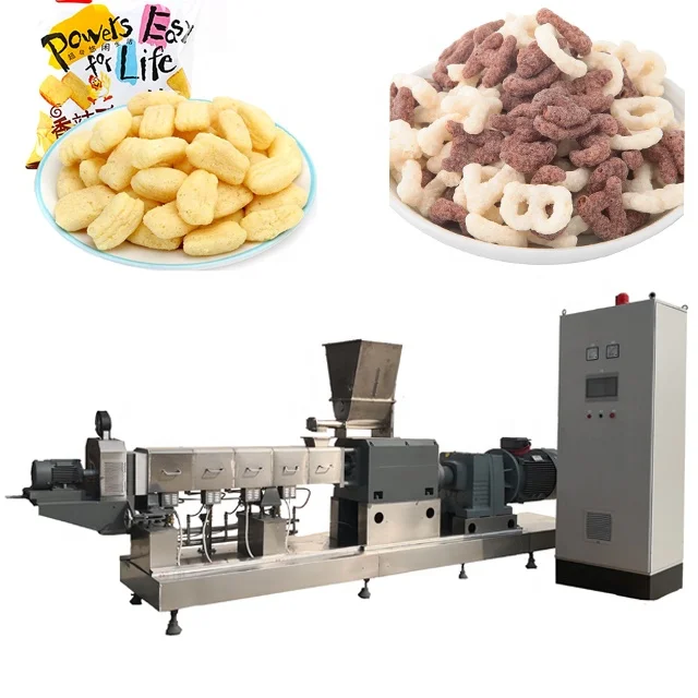 automatic corn puff snacks flavouring making machine corn puff roasting machine