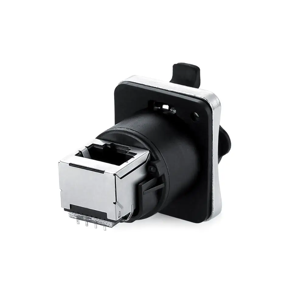  Сценическое освещение Tooless водонепроницаемый IP67 женский 1 2 А порта проходят через Cat5 Cat6 Ethernet RJ45 разъем 90 градусов