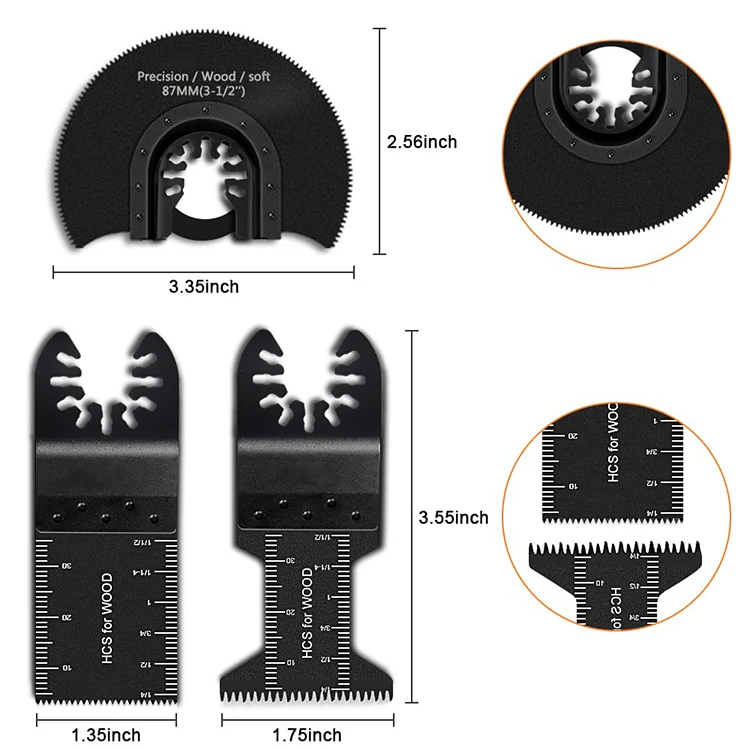 24pcs/set Universal Wood Metal Oscillating Multitool Quick Release Saw Blades