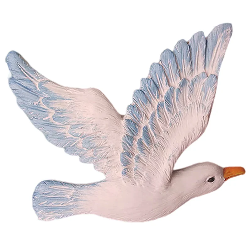 Custom home coastal beach wall decor aesthetic nautical art cute 3D animated seabirds resin flying seagull figurine