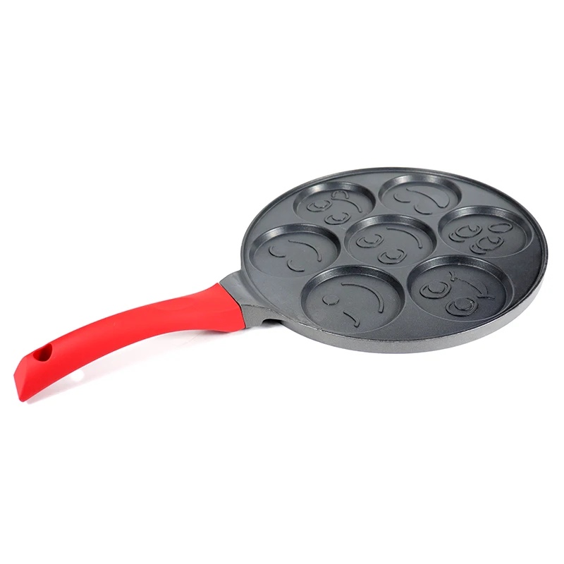 100% PFOA Free Cast Aluminum Coating Die Cast Non-stick Pan Cake with 7 Hole Pancake Pan